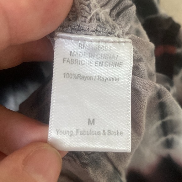 YFB young famous broke tie dye blouse top mauve grey purple size M beach cover - Picture 7 of 10